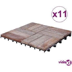 vidaXL Decking Tiles 11 pcs 30x30 cm Solid Reclaimed Wood