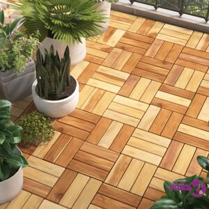 vidaXL Decking Tiles 20 pcs 30x30 cm Solid Wood Teak