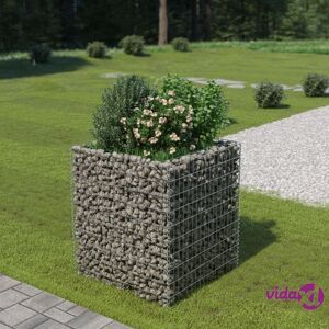 vidaXL Gabion Raised Bed Galvanised Steel 90x90x100 cm