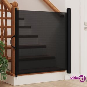 vidaXL Retractable Pet Gate Black 82.5x125 cm