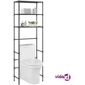 vidaXL 3-Tier Storage Rack over Toilet Black 53x28x169 cm