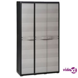 vidaXL Garden Storage Cabinet with 4 Shelves Black and Grey