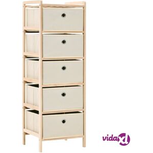 vidaXL Storage Rack with 5 Fabric Baskets Cedar Wood Beige