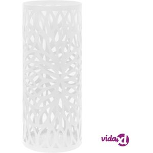 vidaXL Umbrella Stand Leaves Steel White