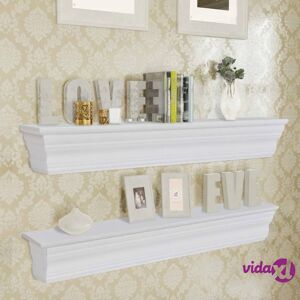 vidaXL Wall Shelves "Aaliyah" 2 pcs White