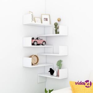 vidaXL Wall Corner Shelves 2 pcs White 40x40x50 cm Engineered Wood