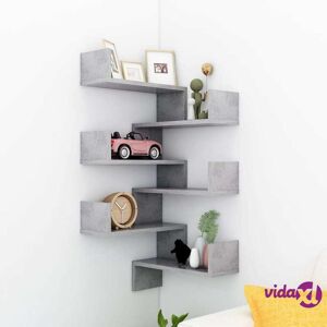 vidaXL Wall Corner Shelves 2 pcs Concrete Grey 40x40x50 cm Engineered Wood