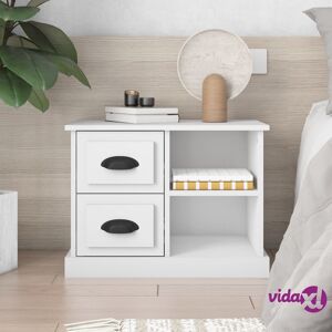 vidaXL Bedside Cabinet White 60x35.5x45 cm