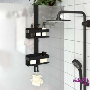 vidaXL Hanging Shower Caddy Matt Black Brushed 304 Stainless Steel