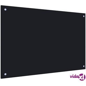 vidaXL Kitchen Backsplash Black 90x60 cm Tempered Glass