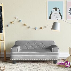 vidaXL Kids Sofa Light Grey 70x45x30 cm Velvet