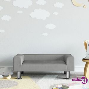 vidaXL Kids Sofa Light Grey 70x45x26.5 cm Velvet