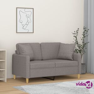 vidaXL 2-Seater Sofa with Throw Pillows Light Grey 120 cm Fabric