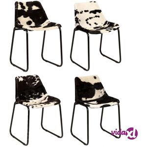 vidaXL Dining Chair 4 pcs Genuine Goat Leather