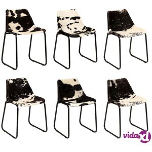 vidaXL Dining Chair 6 pcs Genuine Goat Leather