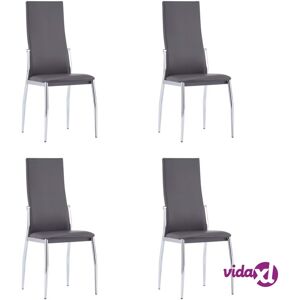 vidaXL Dining Chairs 4 pcs Grey Faux Leather