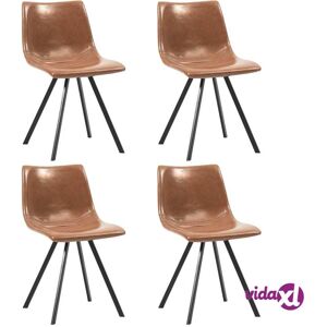 vidaXL Dining Chairs 4 pcs Cognac Faux Leather