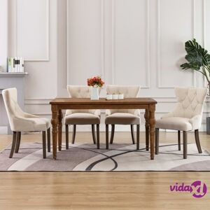 vidaXL Dining Chairs 4 pcs Beige Fabric