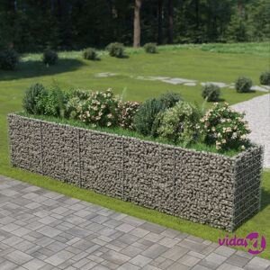 vidaXL Gabion Raised Bed Galvanised Steel 450x90x100 cm