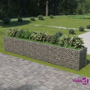 vidaXL Gabion Raised Bed Galvanised Steel 540x90x100 cm