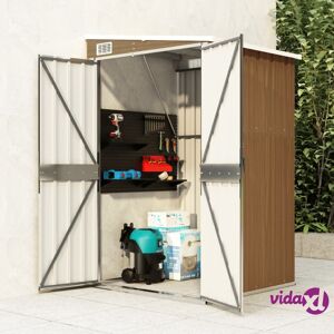 vidaXL Wall-mounted Garden Shed Brown 118x100x178 cm Galvanised Steel