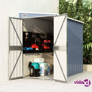 vidaXL Wall-mounted Garden Shed Grey 118x194x178 cm Galvanised Steel