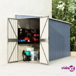 vidaXL Wall-mounted Garden Shed Grey 118x288x178 cm Galvanised Steel