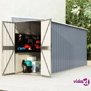 vidaXL Wall-mounted Garden Shed Grey 118x382x178 cm Galvanised Steel