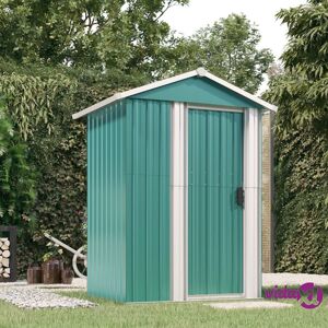 vidaXL Garden Shed Green 126x97.5x177 cm Galvanised Steel