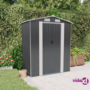 vidaXL Garden Shed Anthracite 192x108x223 cm Galvanised Steel