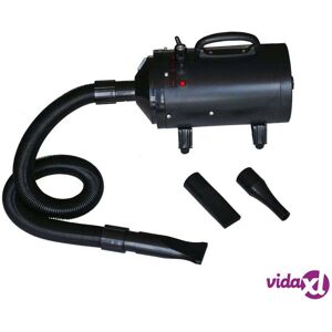 vidaXL Dog Hair Dryer with 3 Nozzles Black 2400 W