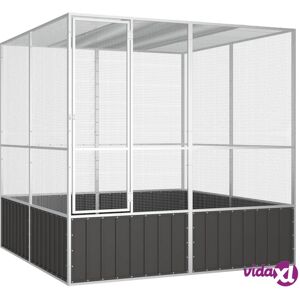 vidaXL Bird Cage Anthracite 213.5x217.5x211.5 cm Galvanised Steel