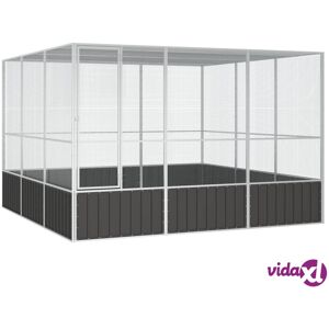 vidaXL Bird Cage Anthracite 302.5x324.5x211.5 cm Galvanised Steel