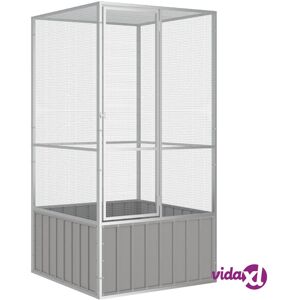 vidaXL Bird Cage Grey 111x107x211.5 cm Galvanised Steel