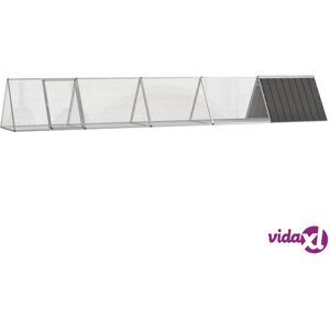 vidaXL Rabbit Cage Anthracite 504.5x80.5x71 cm Galvanised Steel