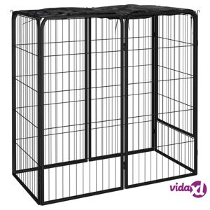 vidaXL Dog Playpen 6 Panels Black 50x100 cm Powder-coated Steel