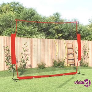 vidaXL Portable Baseball Net Red and Black 369x107x271 cm Steel and Polyester