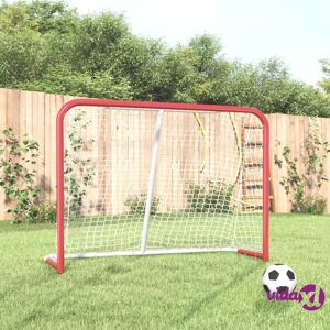 vidaXL Hockey Goal with Net Red&White 153x60x118 cm Steel&Polyester