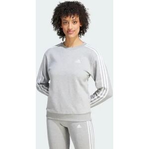 Adidas Essentials 3-Stripes Fleece Sweatshirt Grey / White M - Women Lifestyle Sweatshirts M