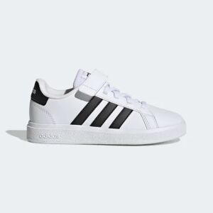 Adidas Grand Court Court Elastic Lace and Top Strap Shoes White / Black 2 - Kids Lifestyle Trainers 2