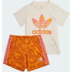 Adidas Summer Allover Print Short Tee Set Wonder White 9-12M - Kids Lifestyle Tracksuits 9-12M