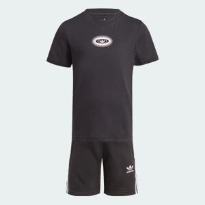 Adidas Rekive Shorts and Tee Set Black / White 5-6Y - Kids Lifestyle Tracksuits 5-6Y