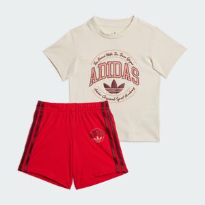 Adidas VRCT Short Tee Set Wonder White / Better Scarlet 12-18M - Kids Lifestyle Tracksuits 12-18M