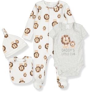 baby-baby Baby 4 Piece Starter Pack BRIGHT WHITE LIONS (LION) size 0-3 mth