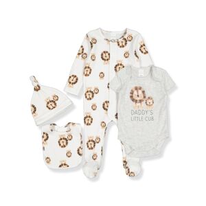 baby-baby Baby 4 Piece Starter Pack BRIGHT WHITE LIONS (LION) size 6-12 mth