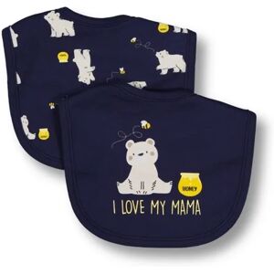 baby-berry Baby Bib 2 Pack MOOD INDIGOP BEAR LOVE MAMA (BEARS) size One Size