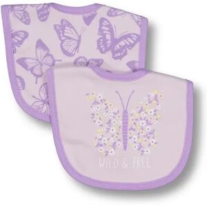 baby-berry Baby Bib 2 Pack LAVENDER FOG BUTTERFLY (BUTTERFLIES) size One Size