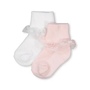 baby-baby-socks Baby Frilly Party Sock MAUVE MORN BRIGHT WHITE (SOLID) size 1-3