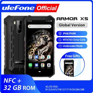 Ulefone Armor X5 MT6763 Octa core ip68 Rugged Waterproof Smartphone Android 9.0 Cell Phone 3GB 32GB NFC 4G LTE Mobile Phone