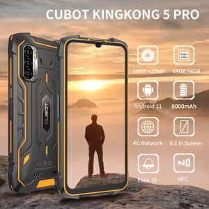 Cubot KingKong 5 Pro, IP68/IP69K Waterproof Rugged, 8000mAh Battery, 48MP Triple Camera, Android 11, NFC, 64GB ROM,Global 4G LTE